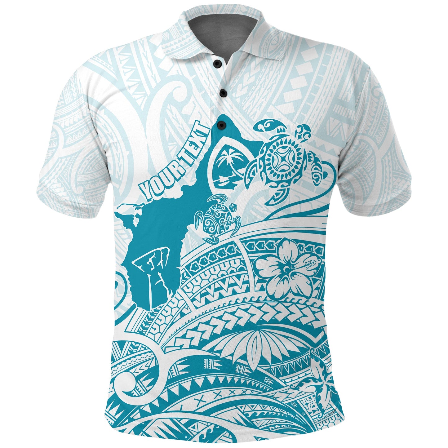 Custom Personalized Guam Polo Shirt Ocean and Turtle Simple Style