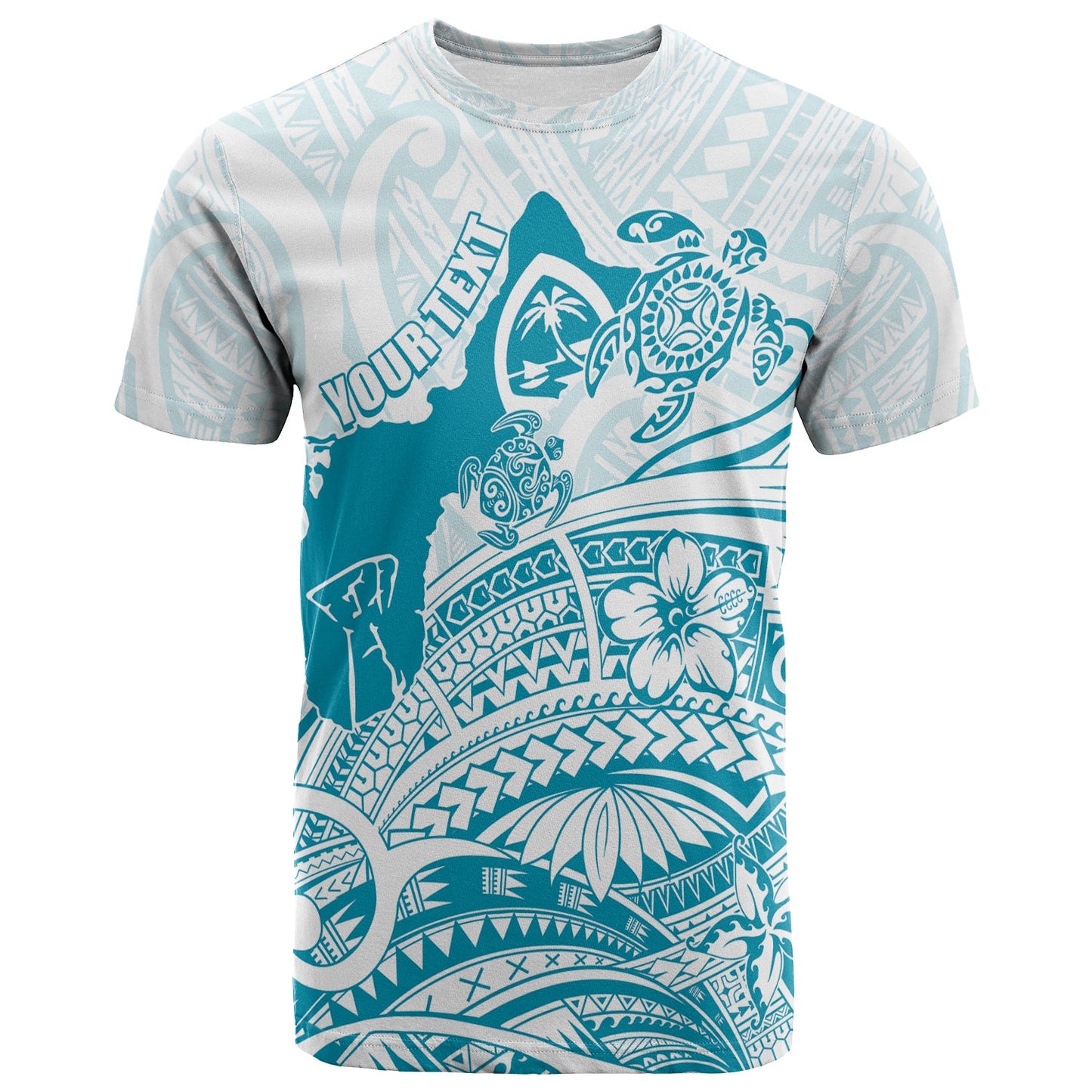 (Custom Personalized) Guam T Shirt Ocean and Turtle Simple Style