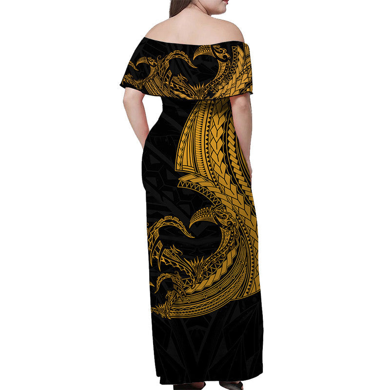 (Custom Personalised) Matching Outfits For Couples Polynesian Valentine Combo Dress And Shirt Heart Tattoo Gold Style