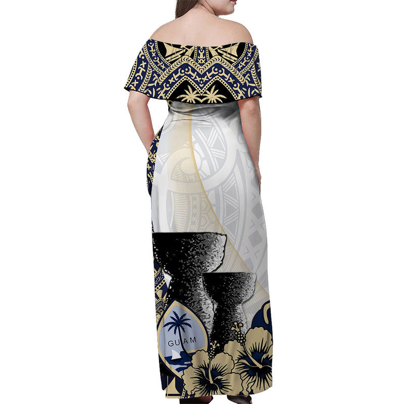 Guam Chamorro Off Shoulder Long Dress White Style
