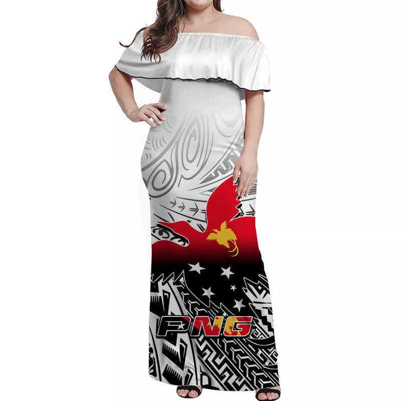 Papua New Guinea Patterns Off Shoulder Long Dress
