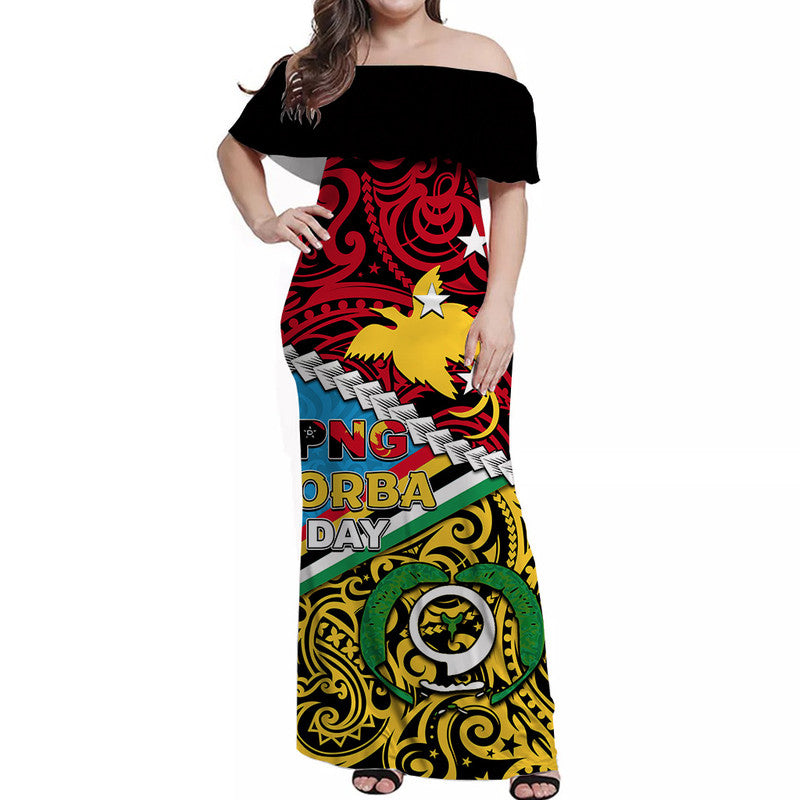 PNG Torba Day Off Shoulder Long Dress Happy Day