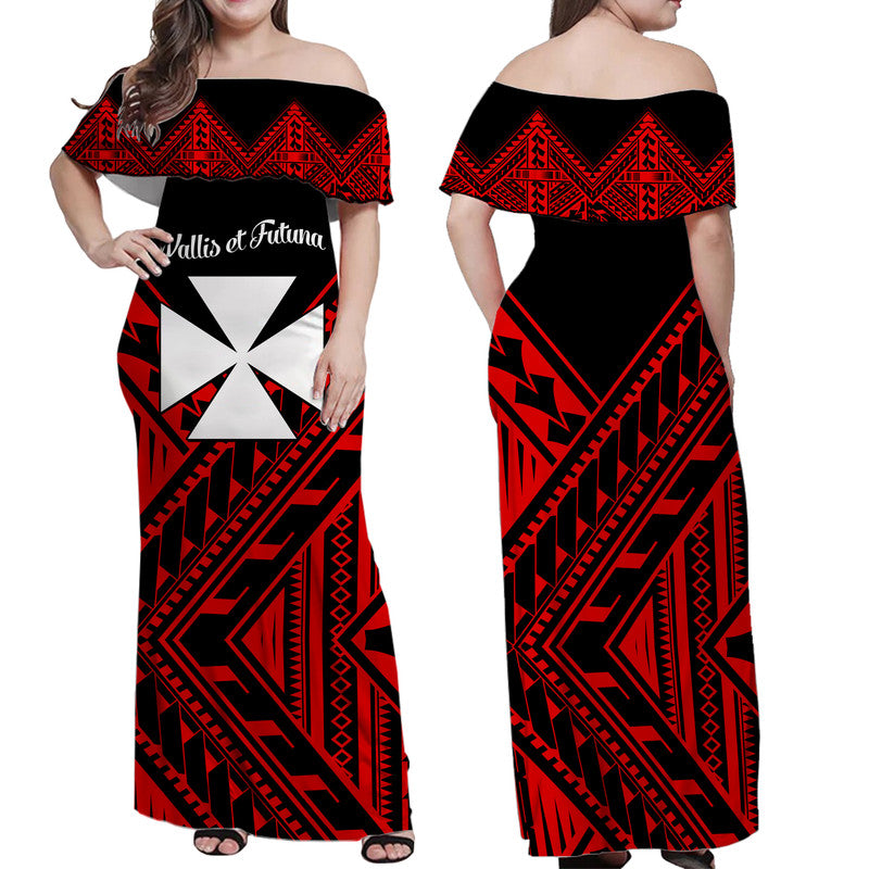 Wallis et Futuna Off Shoulder Long Dress Happy Independence Day