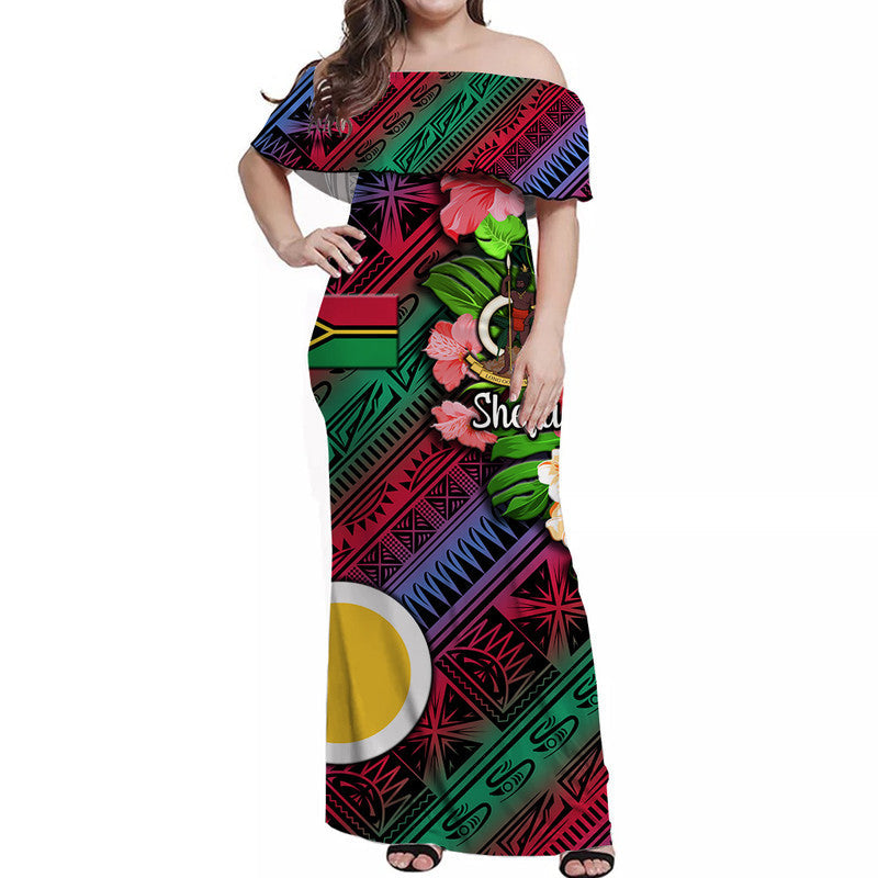 Vanuatu Shefa Off Shoulder Long Dress Independence Be Proud