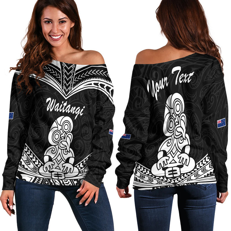 (Custom Personalised) Waitangi Maori Tiki Women Off Shoulder Sweater