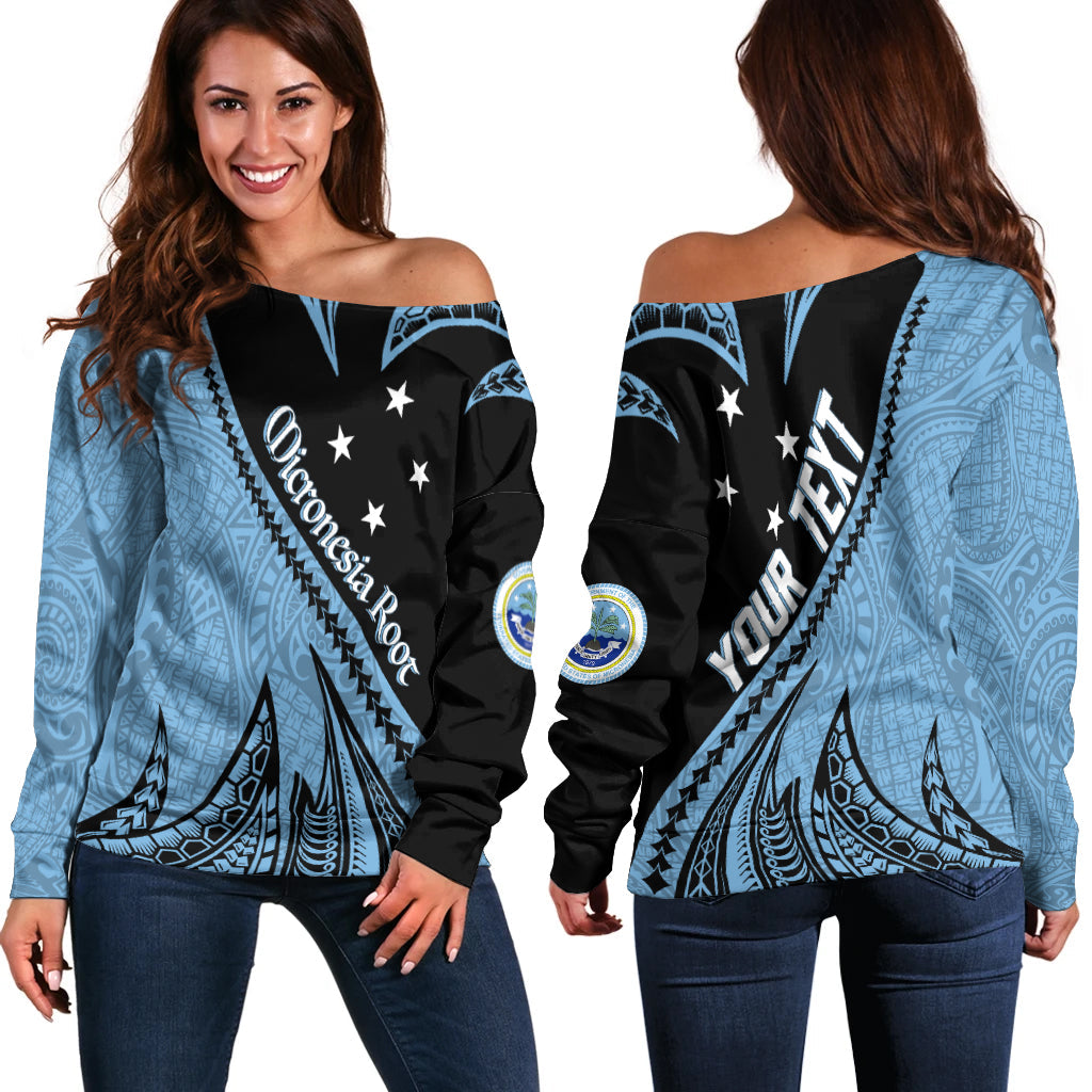 (Custom Personalised) FSM Proud Micronesia Root Off Shoulder Sweater Spike Pattern