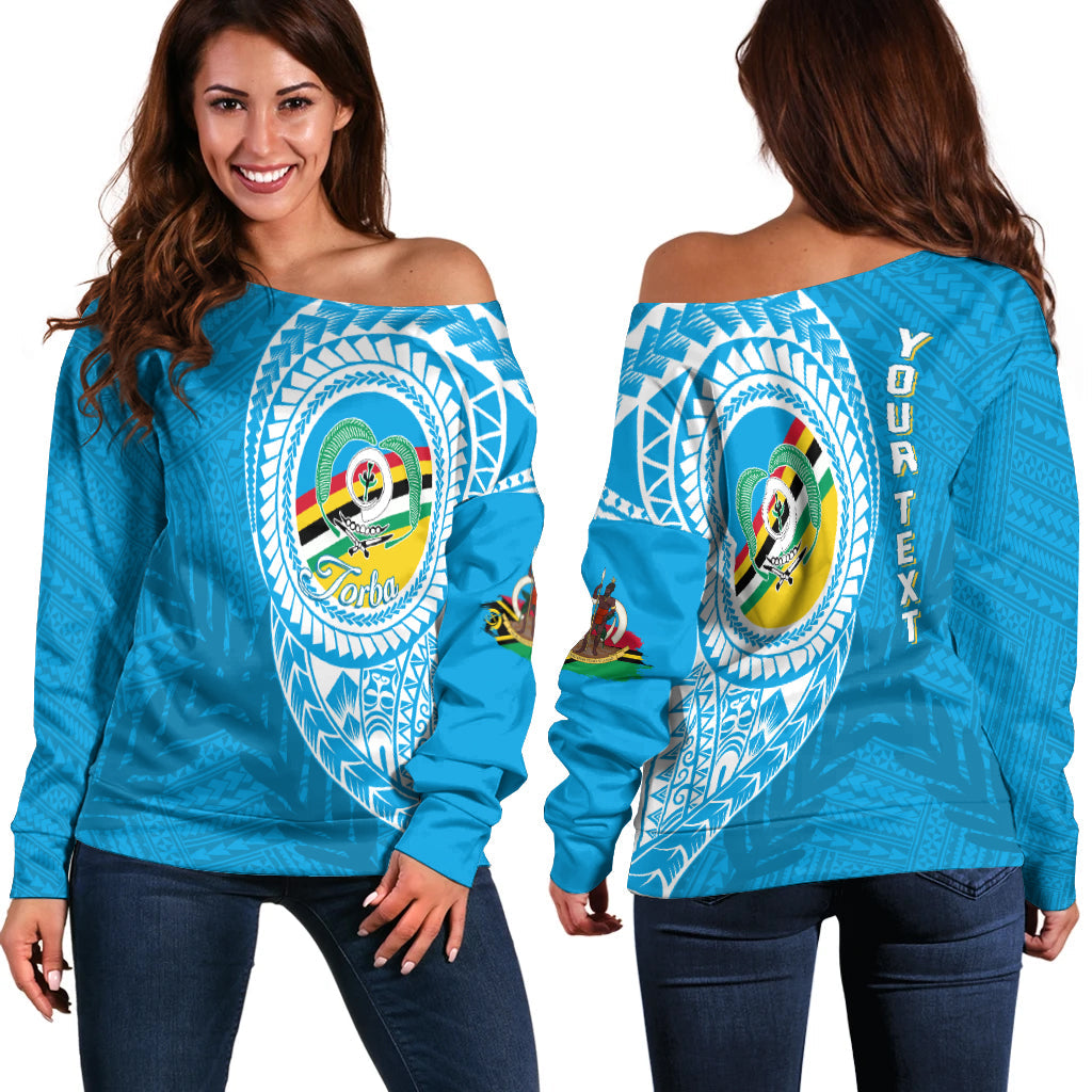 (Custom Personalised) Vanuatu Torba Province Off Shoulder Sweater Torba Emblem