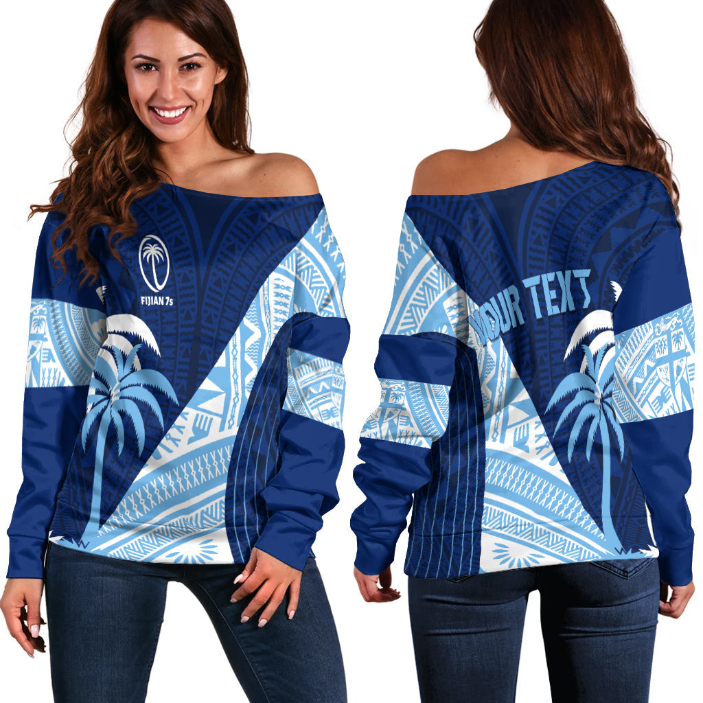 Personalised Fiji Sevens Off Shoulder Sweater Kaiviti Kesakesa