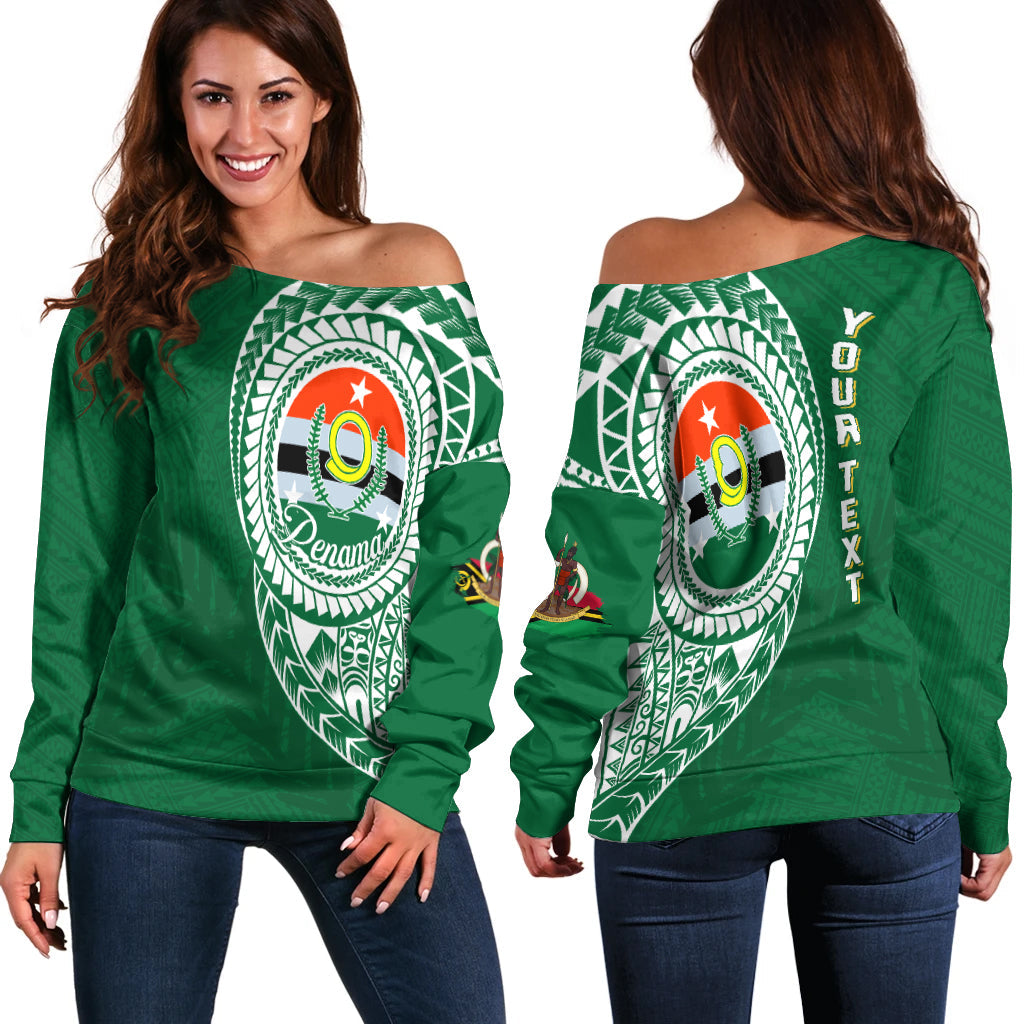 (Custom Personalised) Vanuatu Penama Province Off Shoulder Sweater Penama Emblem