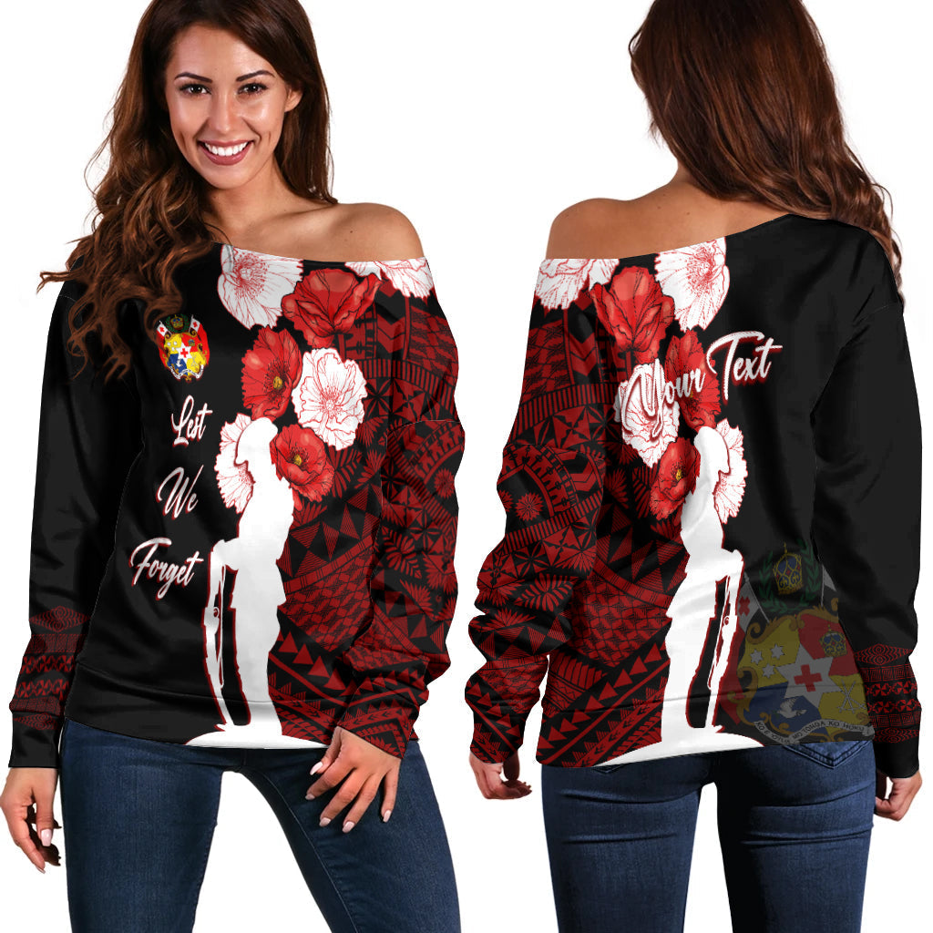 Tonga Off Shoulder Sweater Anzac Day Lest We Forget