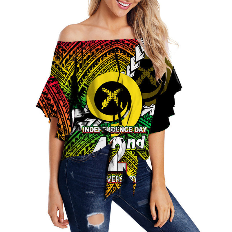Vanuatu Independence Day 42nd Anniversary Off Shoulder Waist Wrap Top