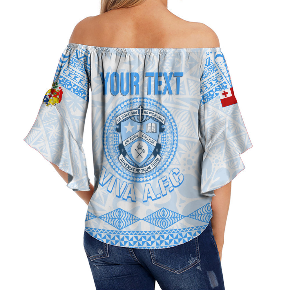 Personalised Tonga Apifo'ou College Off Shoulder Waist Wrap Top Viva AFC - White