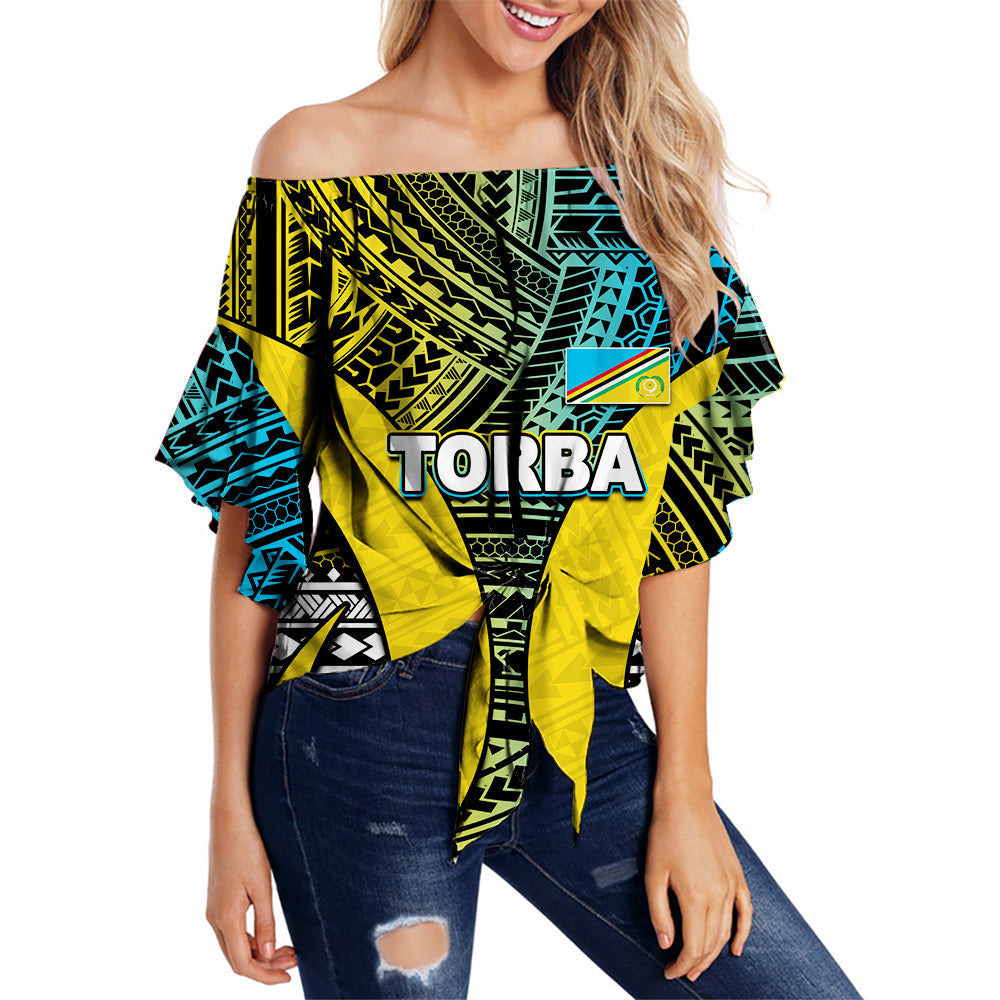 Polynesian Torba Of Vanuatu Off Shoulder Wrap Waist Top