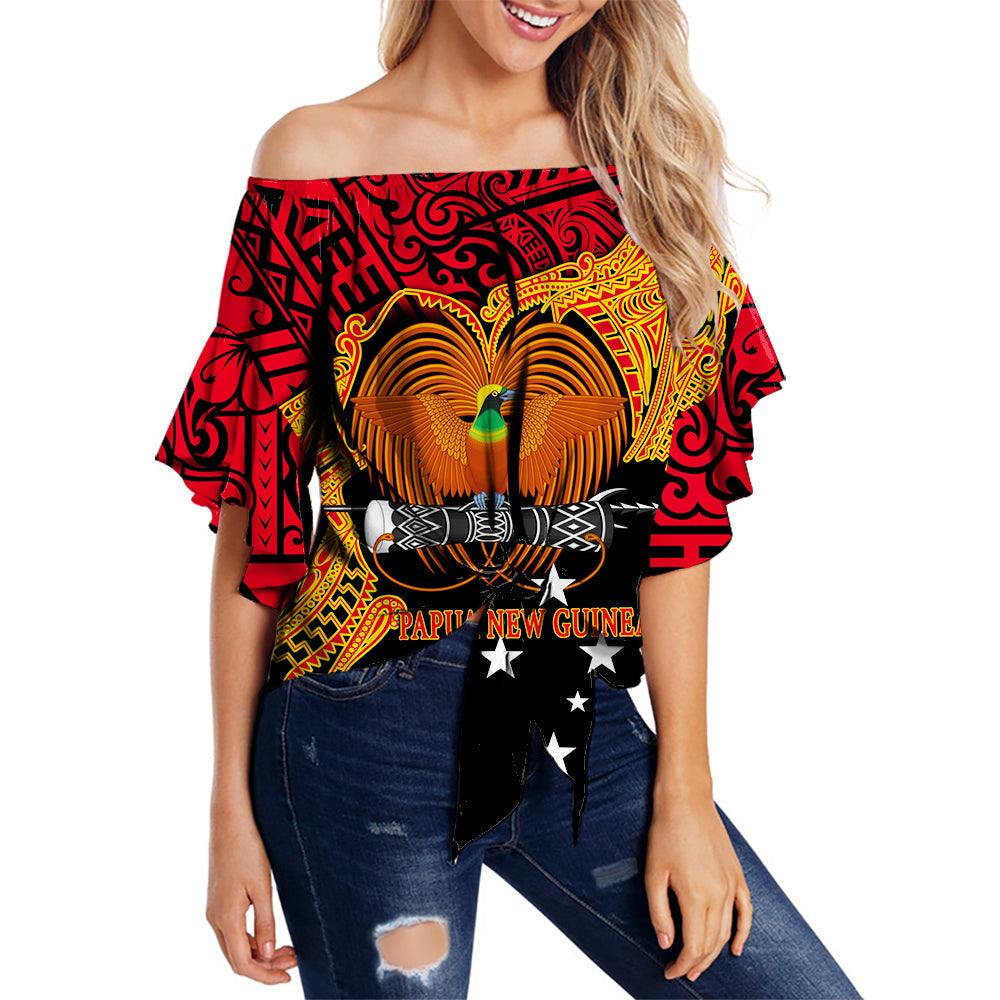 Papua New Guinea Off Shoulder Waist Wrap Top Bird Of Paradise