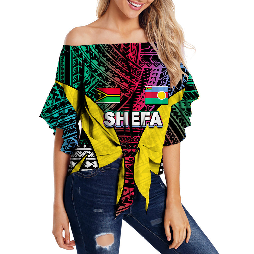 Polynesian Shefa Of Vanuatu Off Shoulder Wrap Waist Top