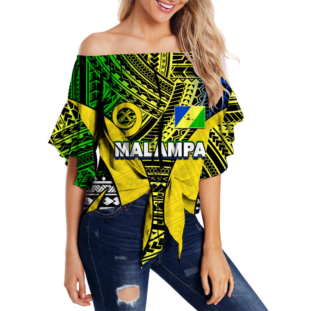 Polynesian Malampa Of Vanuatu Off Shoulder Wrap Waist Top