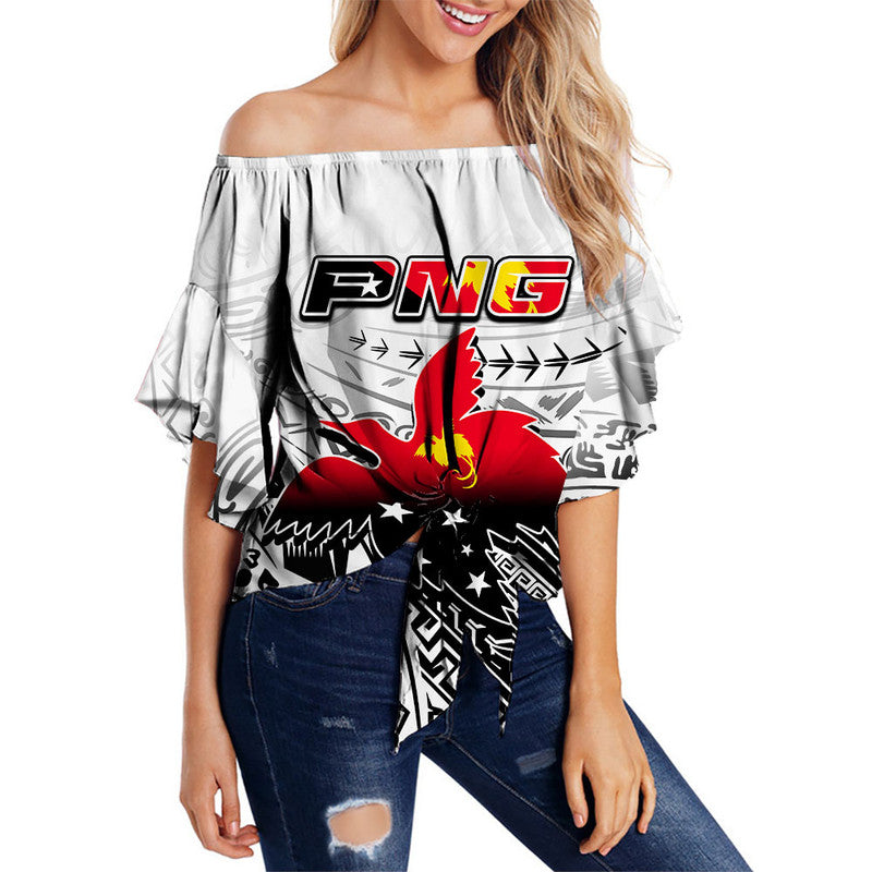 Papua New Guinea Patterns Off Shoulder Waist Wrap Top