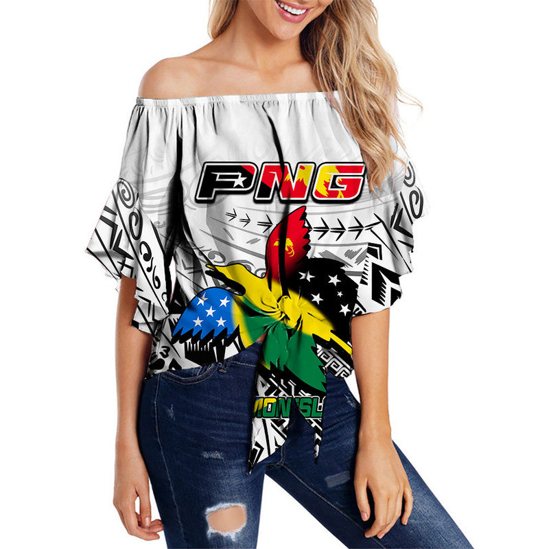 Papua New Guinea And Solomon Islands Off Shoulder Waist Wrap Top