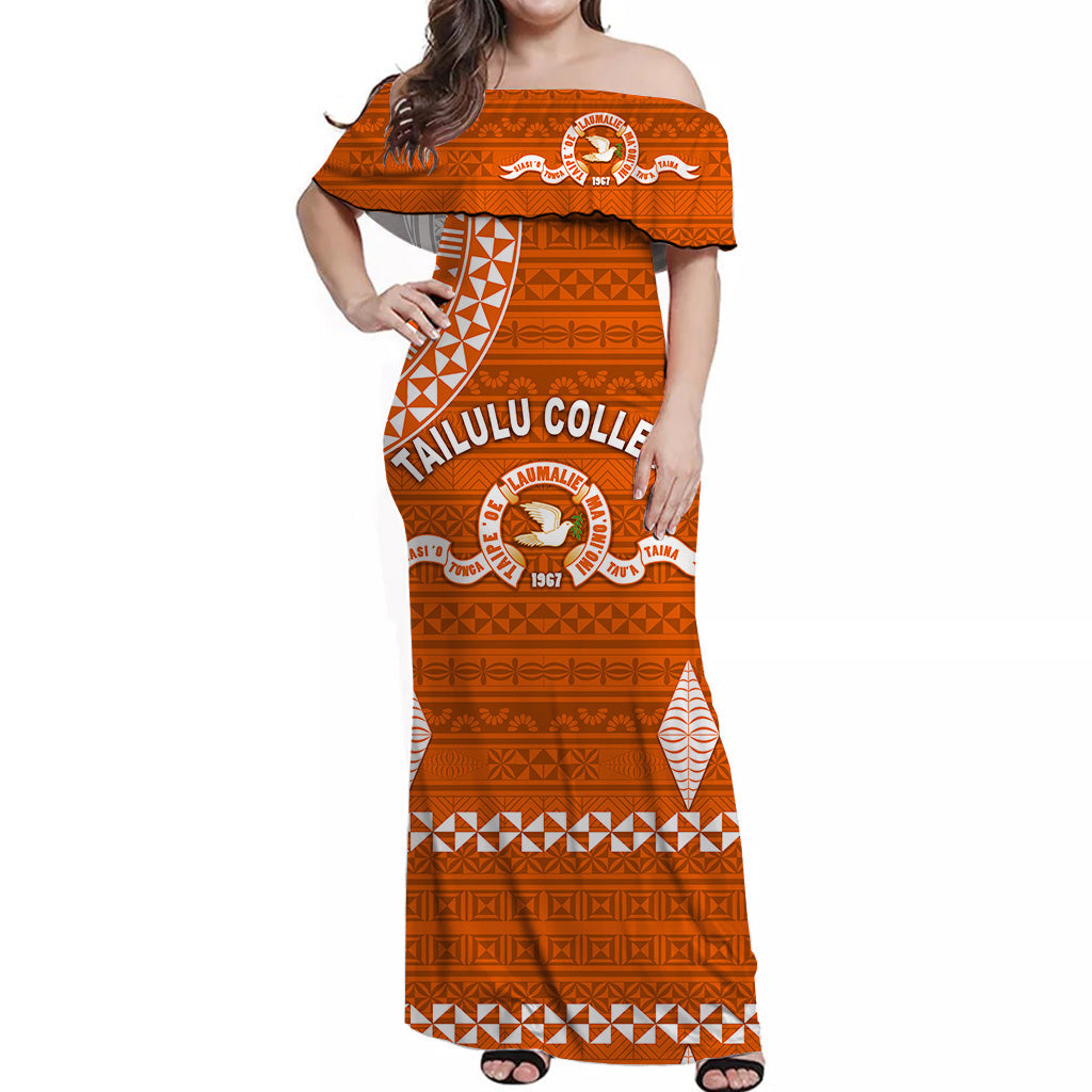 Tonga Tailulu College Off Shoulder Long Dress Simple Style