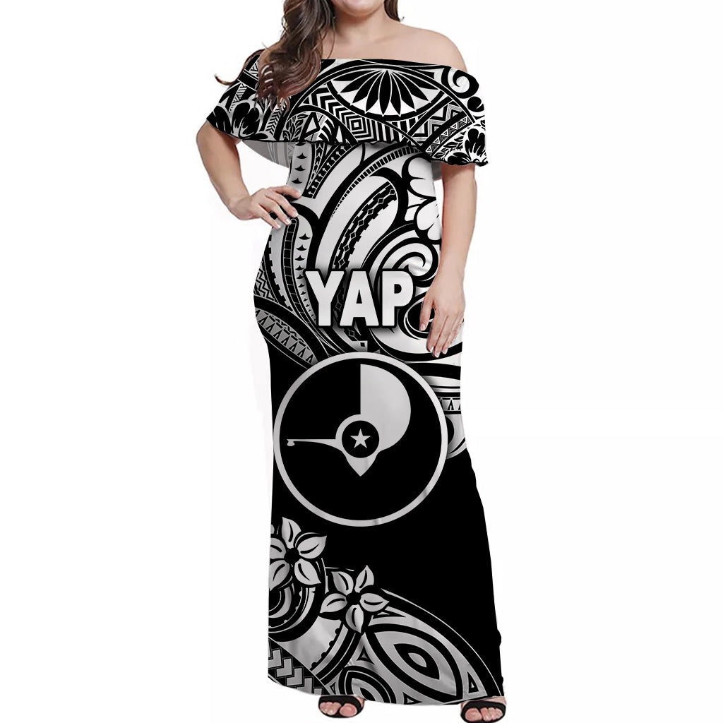 FSM Yap Off Shoulder Long Dress Unique Vibes Black