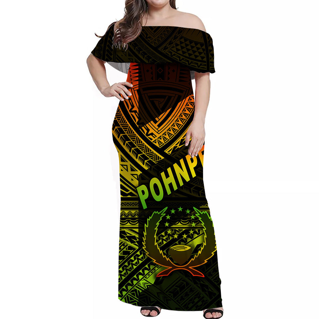 FSM Pohnpei Off Shoulder Long Dress Original Vibes Reggae