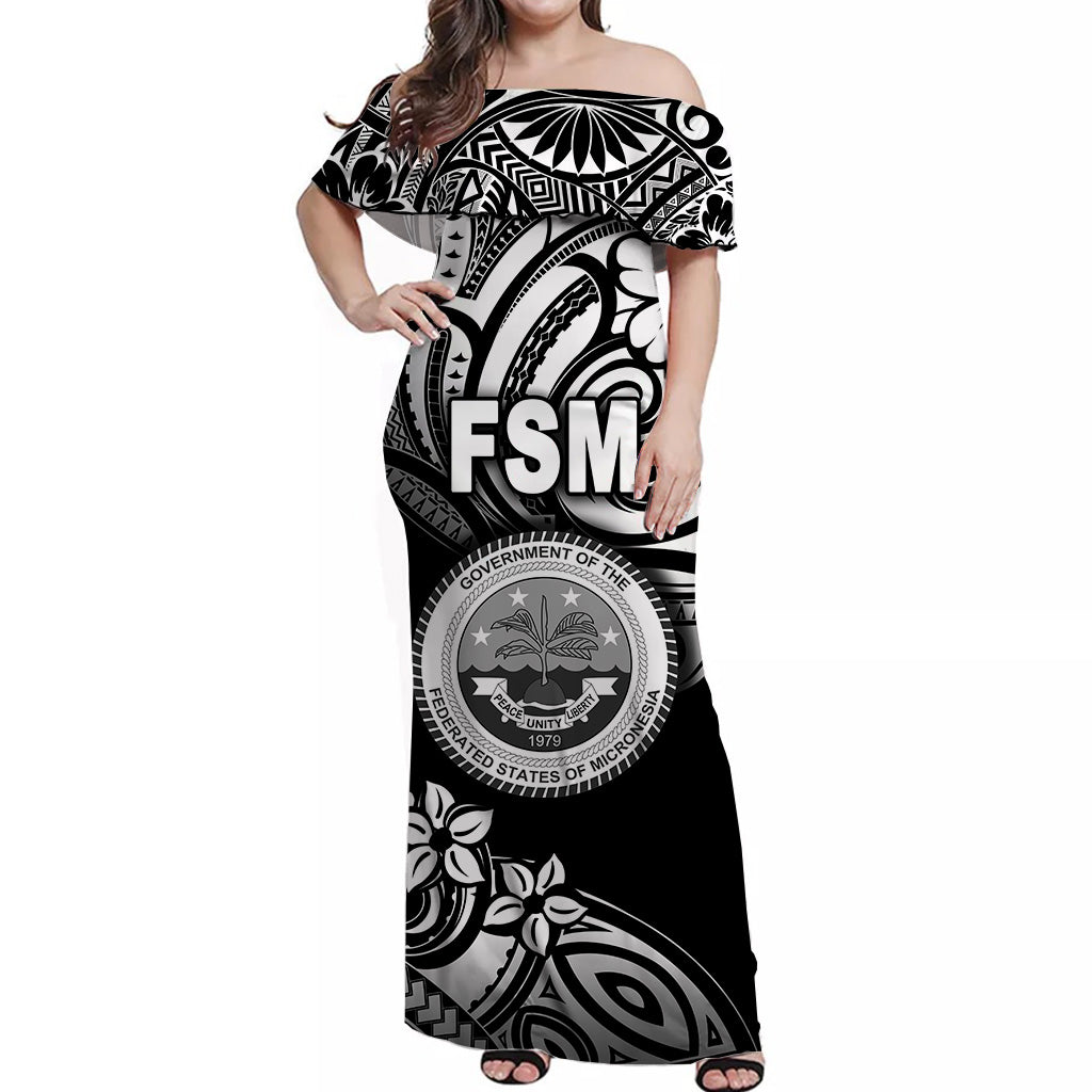 FSM Off Shoulder Long Dress Unique Vibes Black