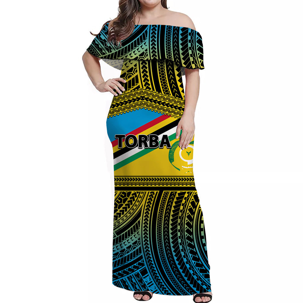 Vanuatu Torba Off Shoulder Long Dress Polynesian