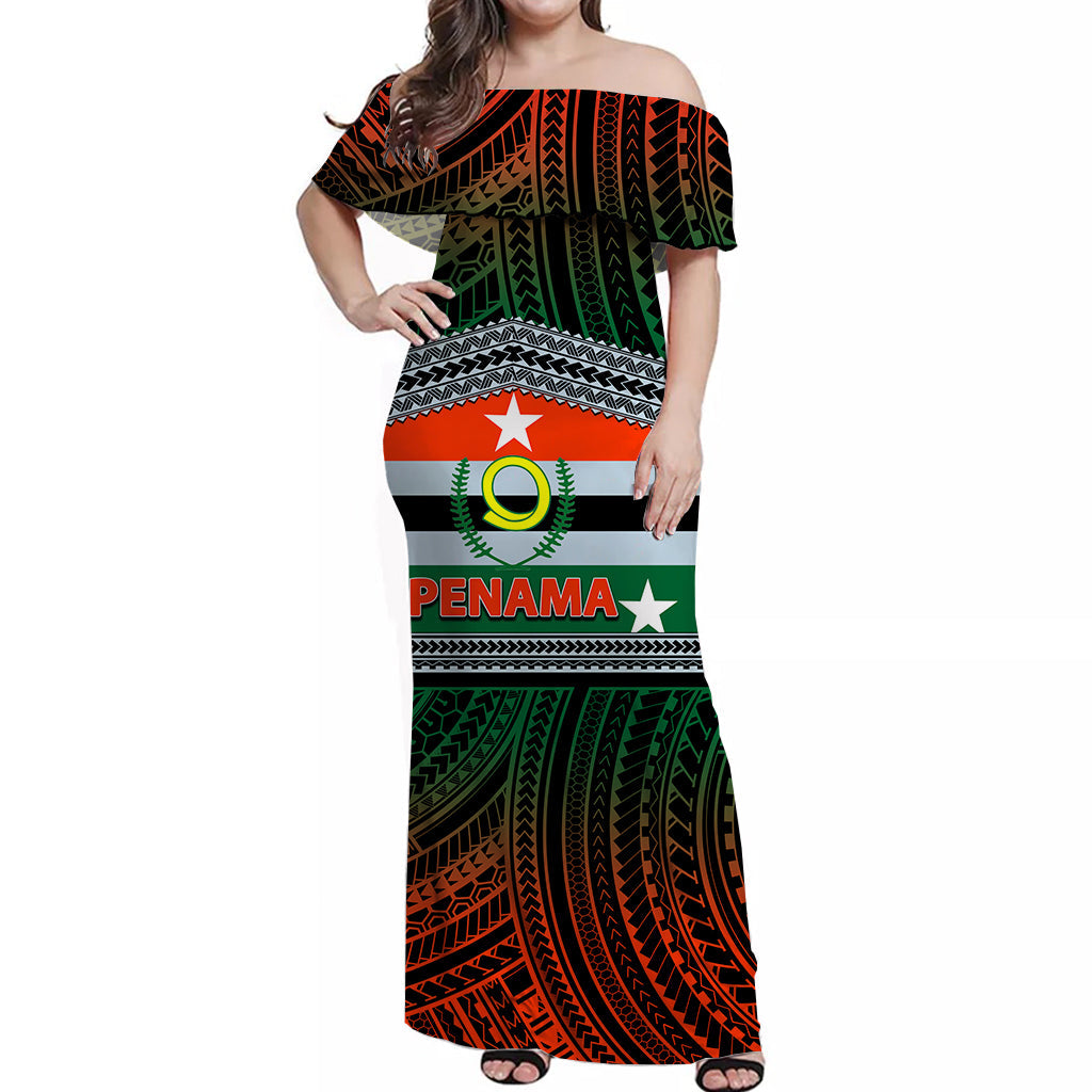 Vanuatu Penama Off Shoulder Long Dress Polynesian