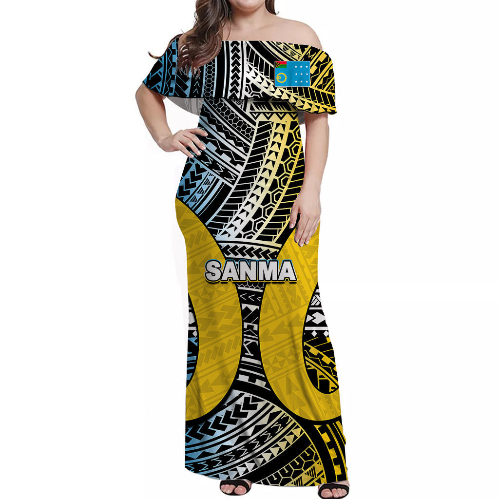 Polynesian Sanma Of Vanuatu Off Shoulder Long Dress