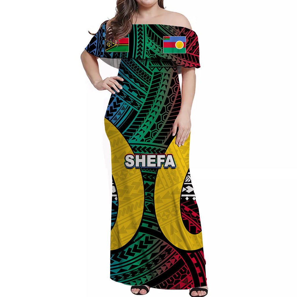 Polynesian Shefa Of Vanuatu Off Shoulder Long Dress