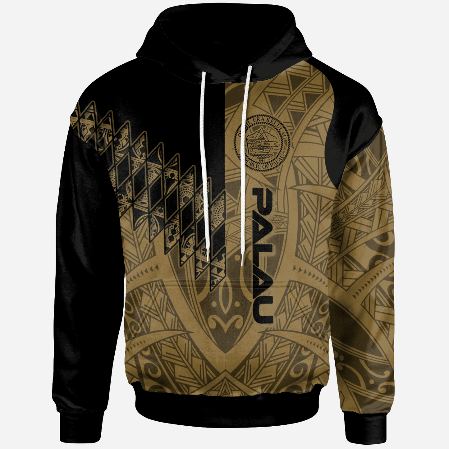 Palau Hoodie Gold Color Symmetry Style