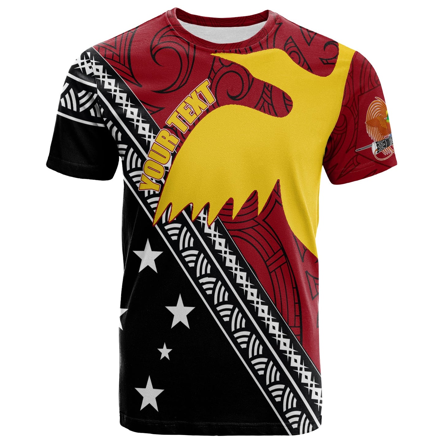 Customize Personalize Papua New Guinea Bird - Of - Paradise With Polynesian Pattern T - Shirt