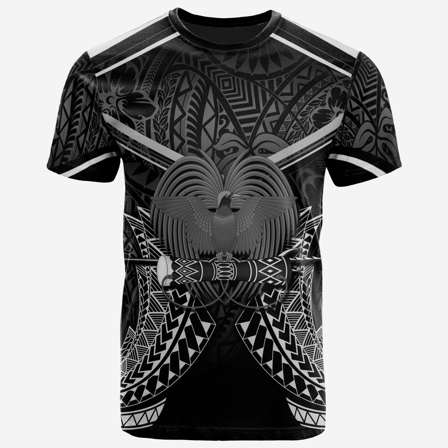 Papua New Guinea T - Shirt - Papua New Guinea Seal With White Line Style