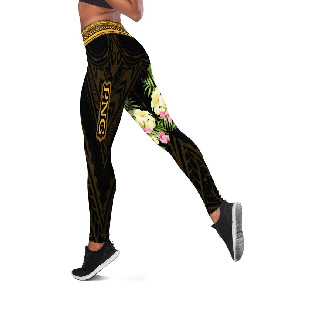 Papua New Guinea Leggings - Polynesian Gold Patterns Collection