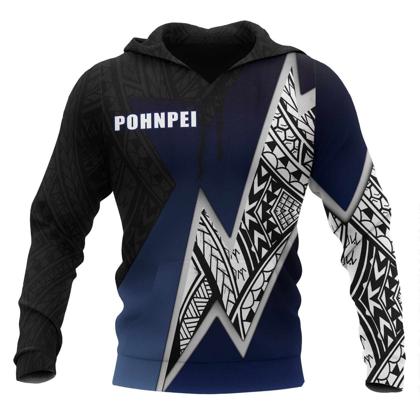 Pohnpei Micronesian Hoodie White Lighting Piece