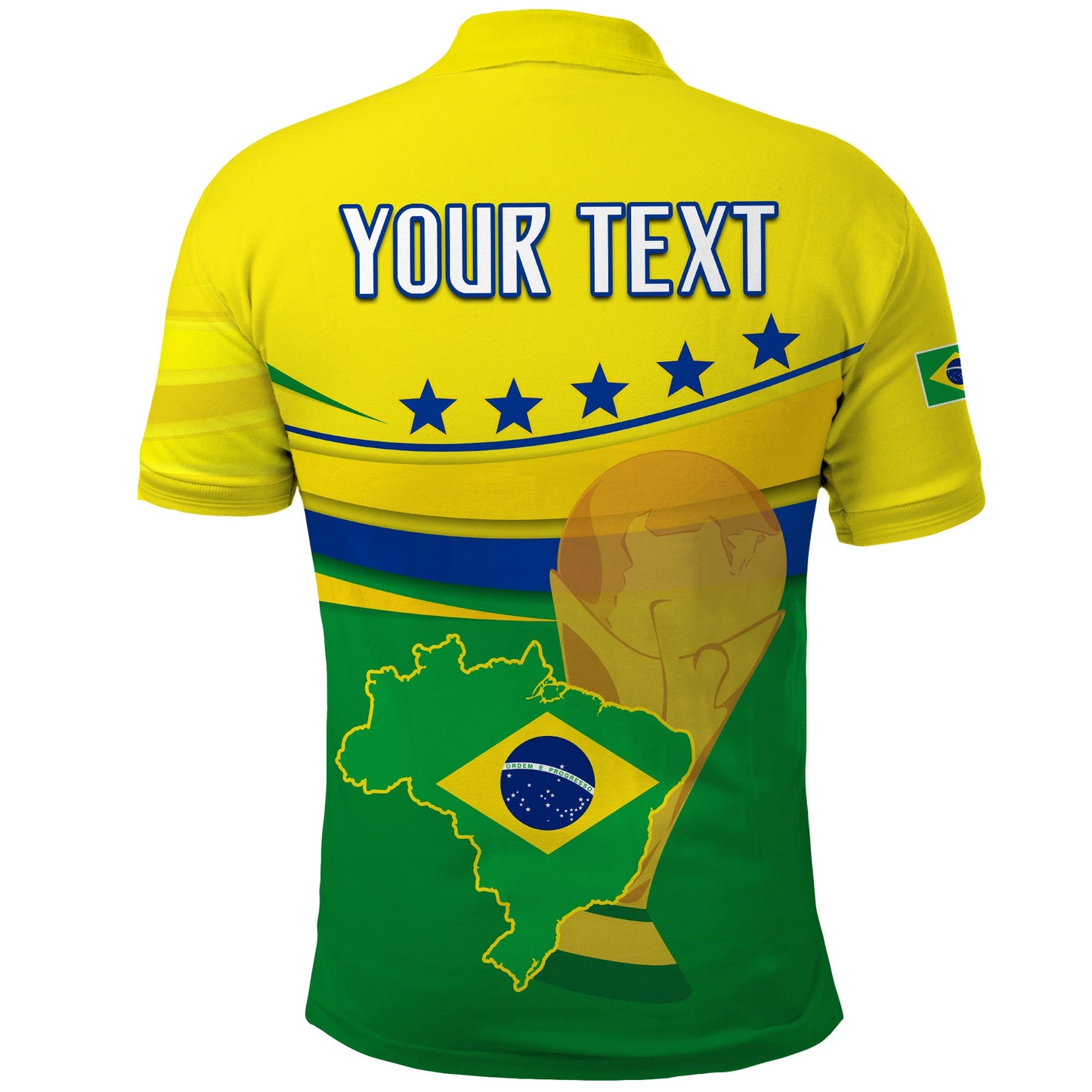 Custom Brazil Football Polo Shirt Soccer Campeao Football 2022 Brasil Mix Map