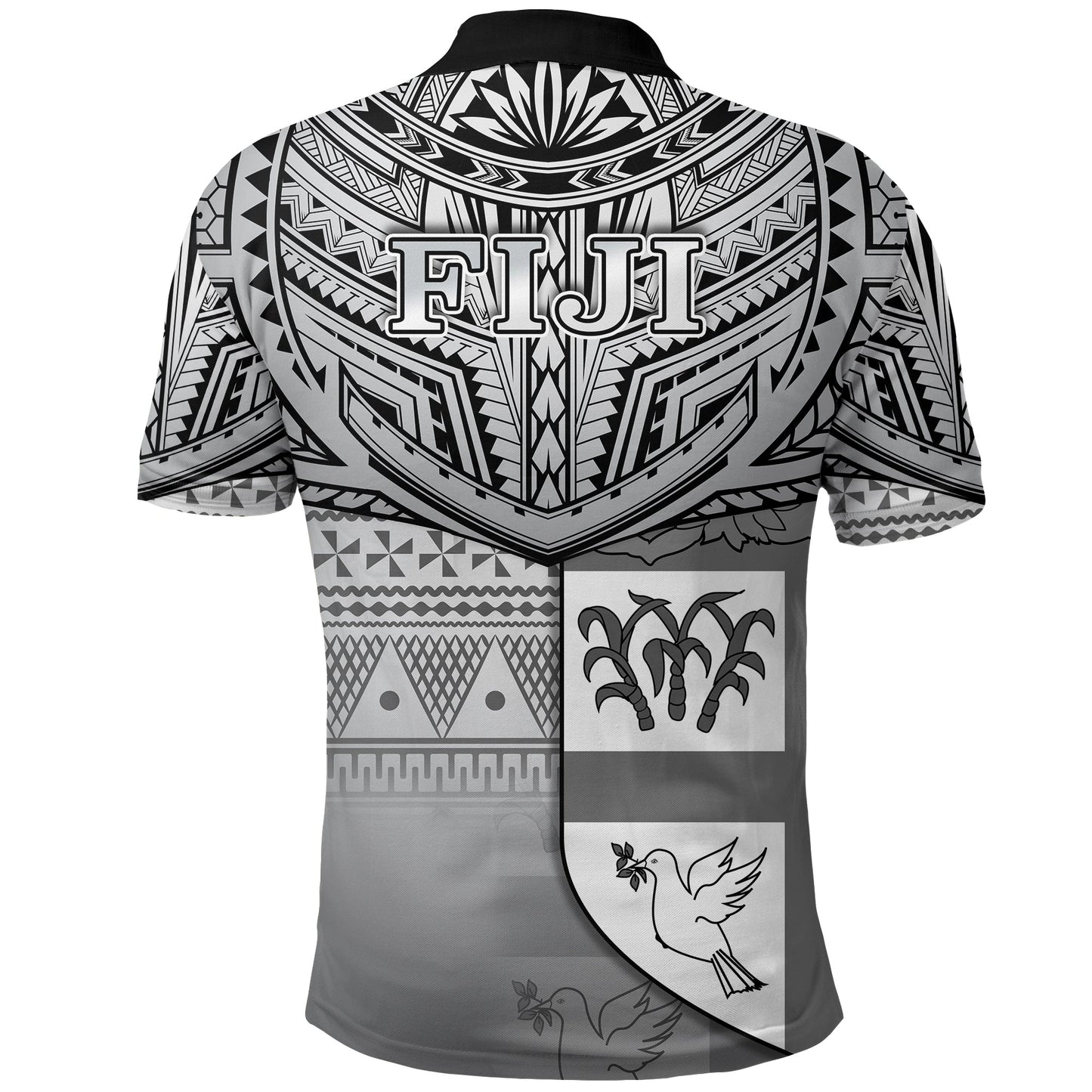 Custom Personalised Fiji Creative Polo Shirt Love Country Version Black