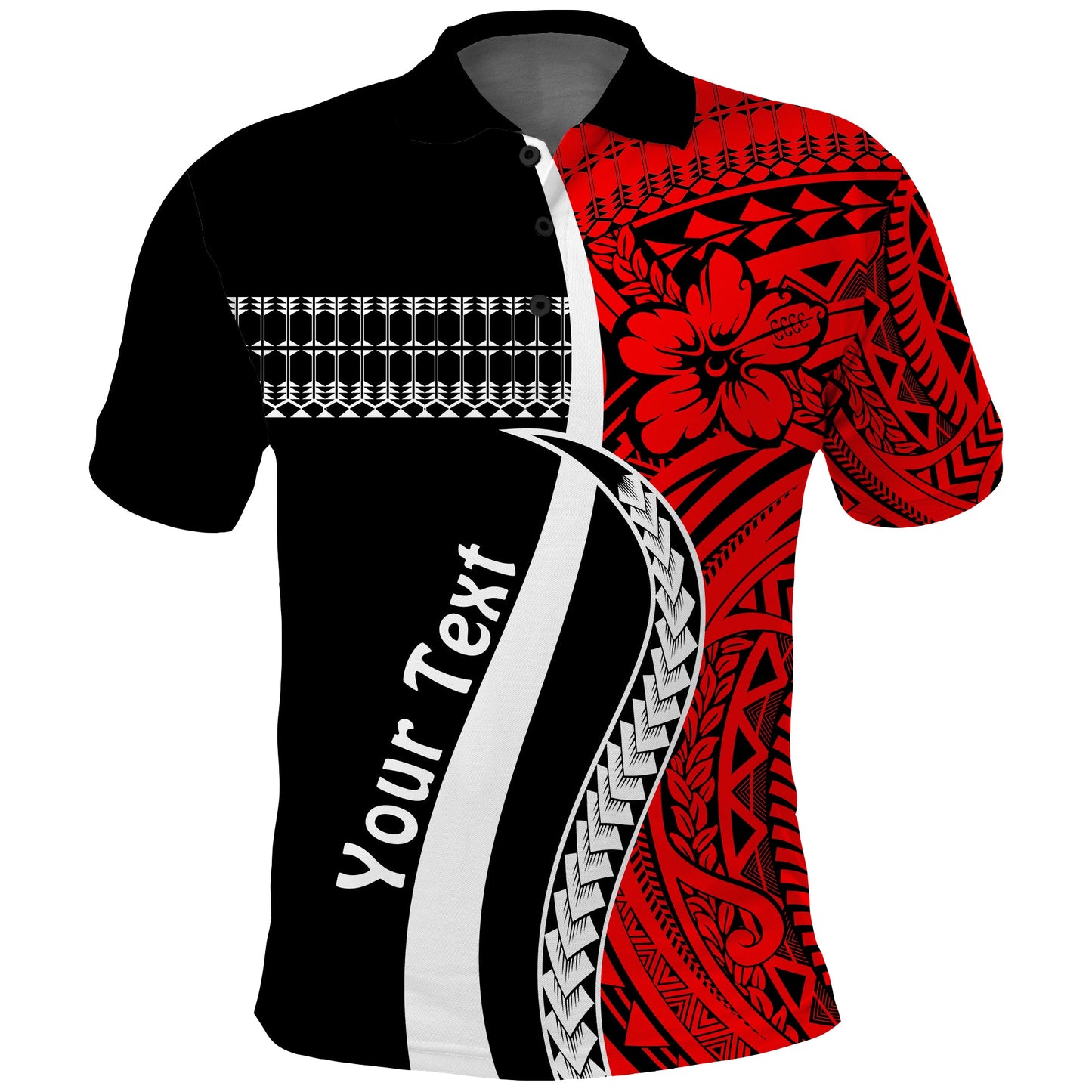 Custom Personalised Marshall Islands Polo Shirt Simple Pattern Version Red