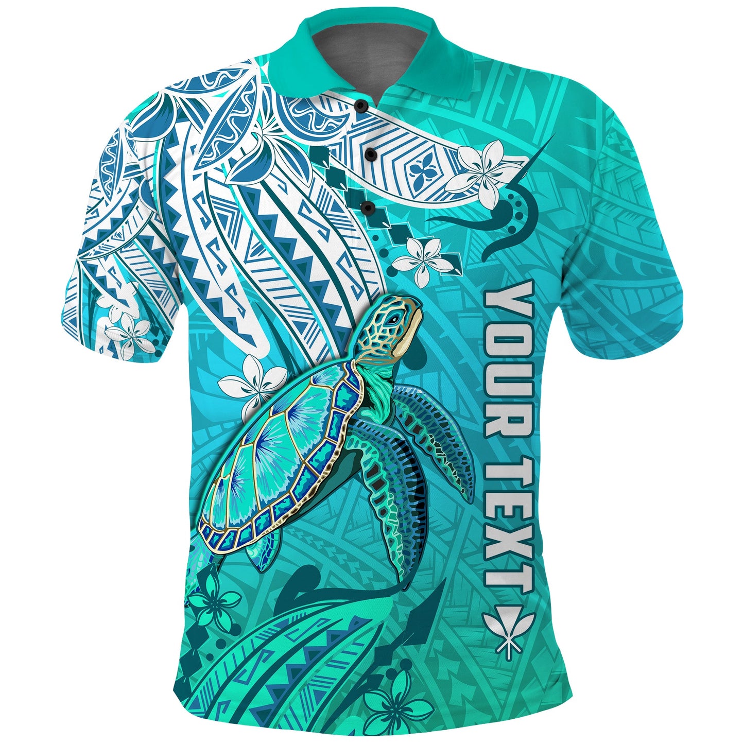Custom Personalised Hawaiian Islands Polo Shirt Turtle Mix Hawaii Polynesian