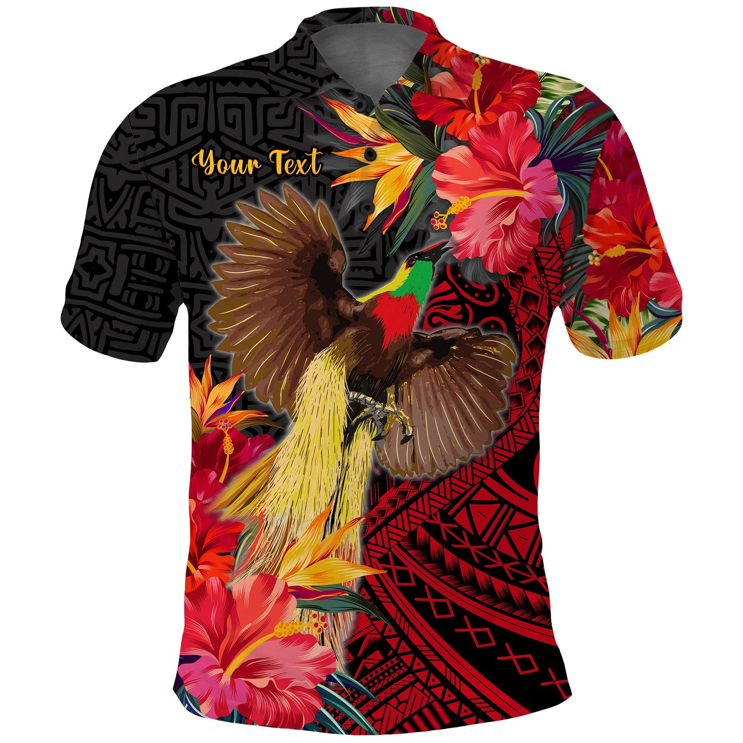 Custom Personalised Papua New Guinea Polo Shirt Bird of Paradise