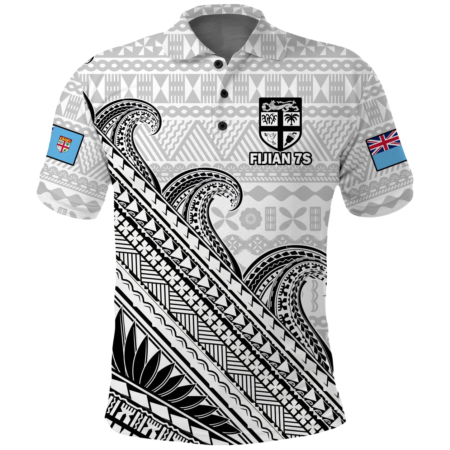 Fiji Sevens Rugby Polo Shirt Fijian 7s Tapa Polynesian Art