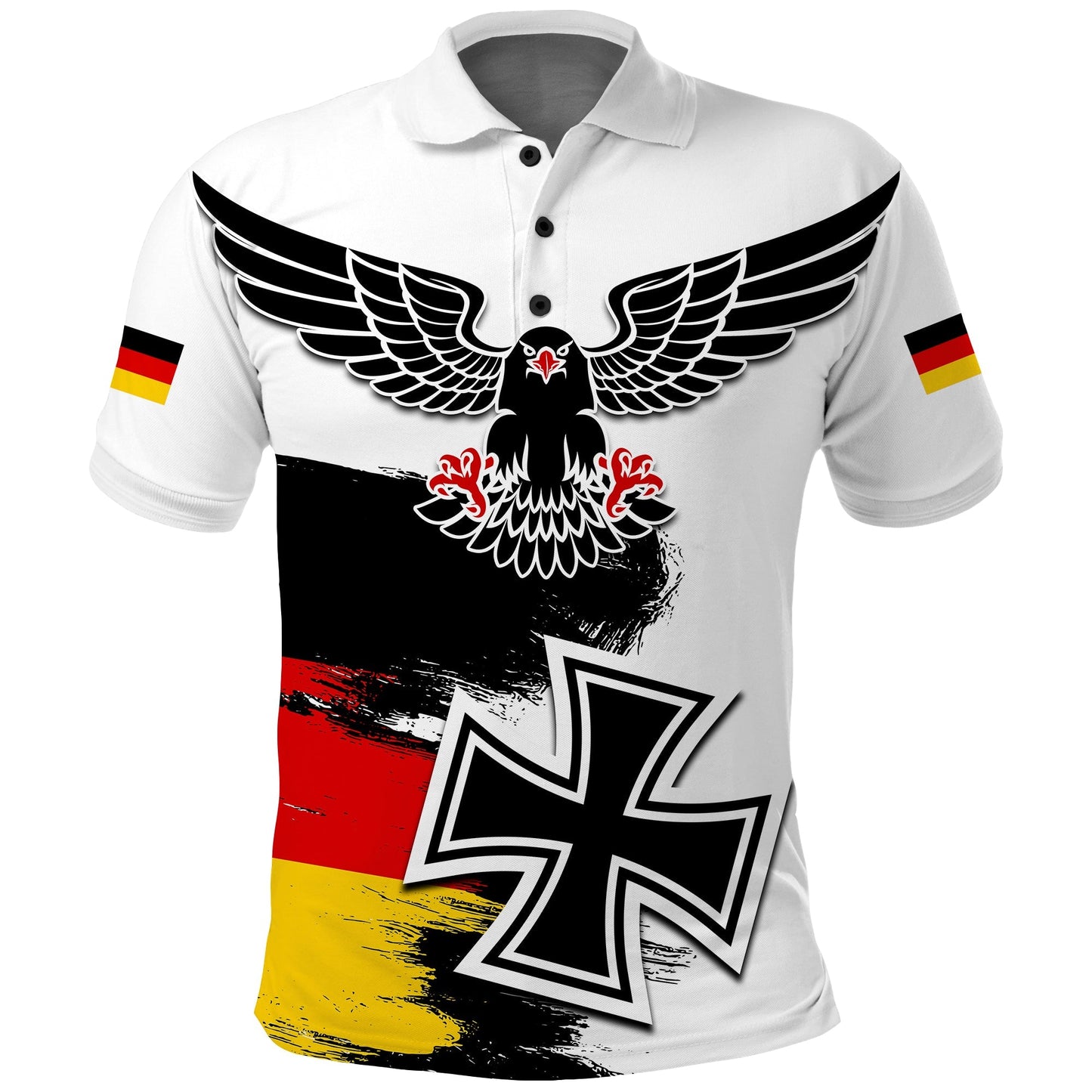 Custom Germany Polo Shirt Grunge Deutschland Flag and Eagle