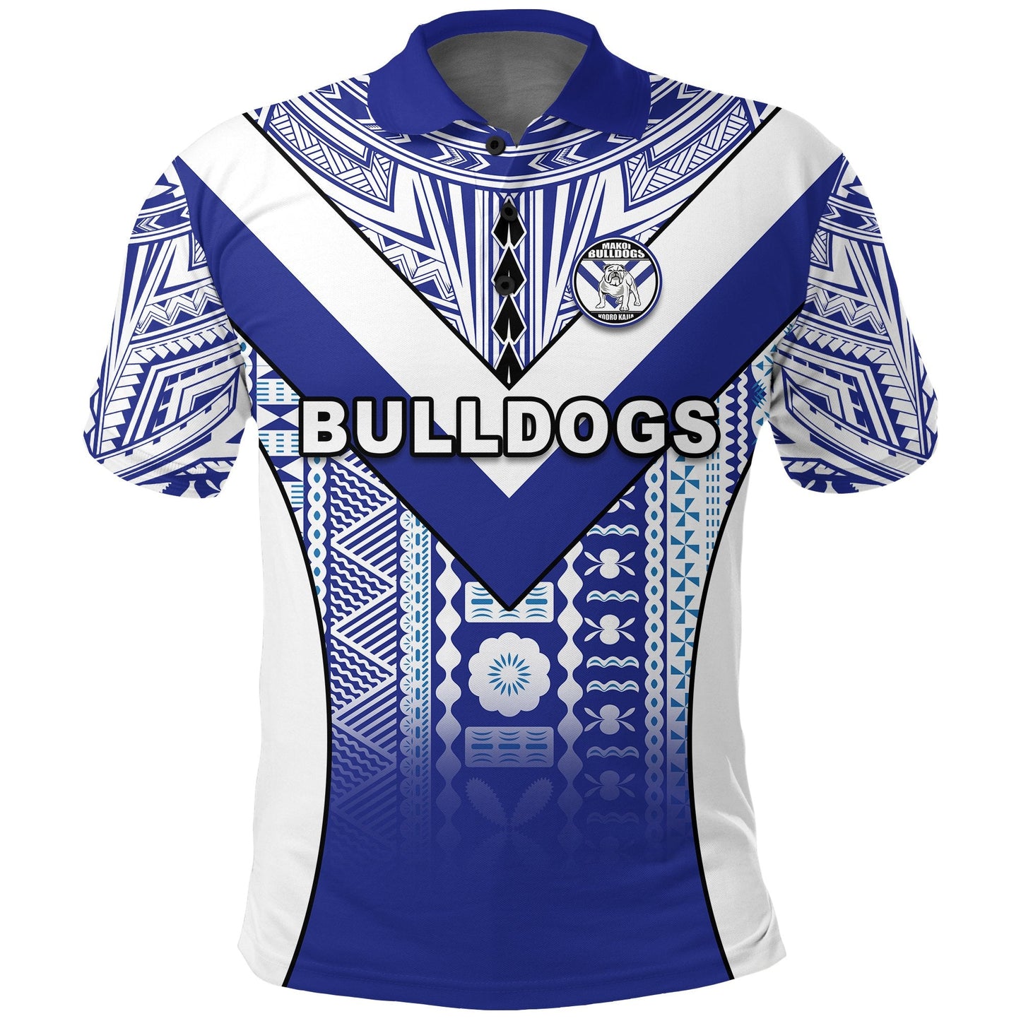 PAULA Makoi Bulldogs Polo Shirt Mix Tapa Fijian