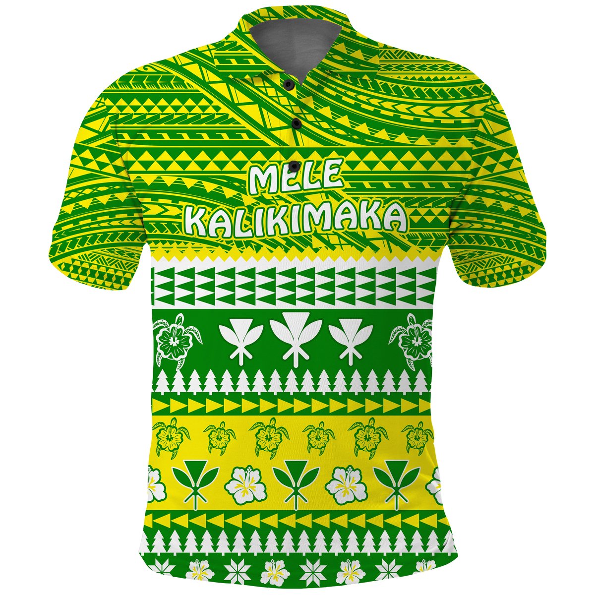 Hawaii Christmas Polo Shirt Polynesian Mele Kalikimaka Santa Claus