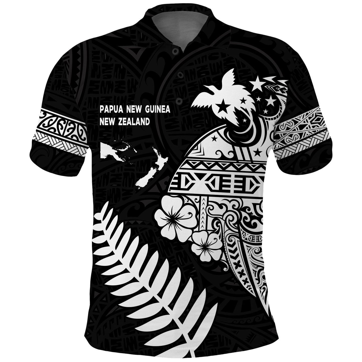 Papua New Guinea and New Zealand Polo Shirt Maori Polynesian