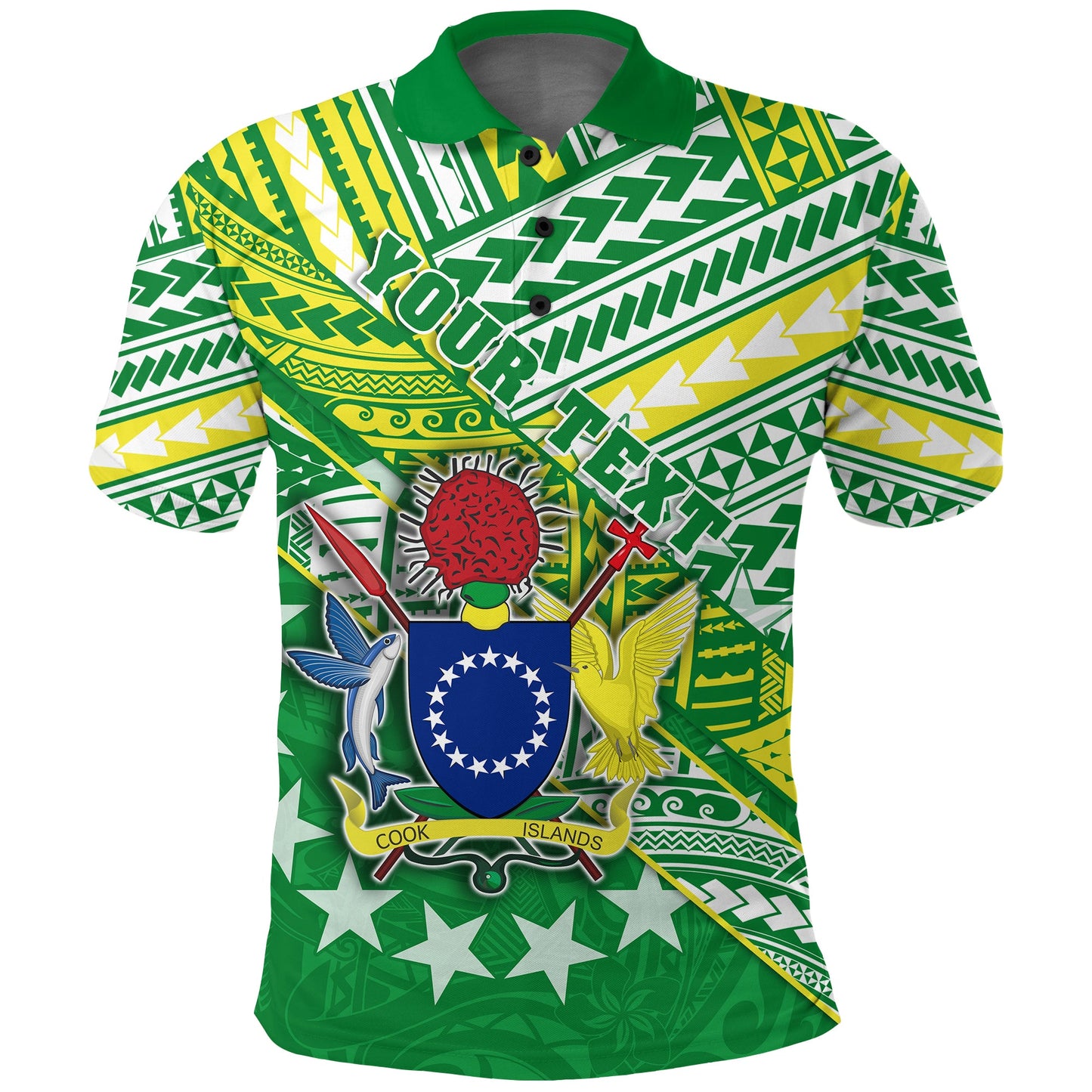 Custom Personalised Cook Islands Rugby Polo Shirt New Breathable