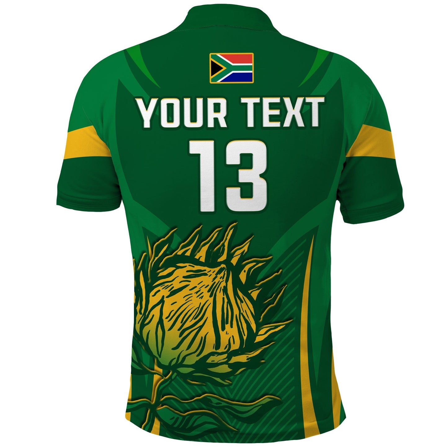 (Custom Text and Number) South Africa Cricket Polo Shirt Proteas Champion