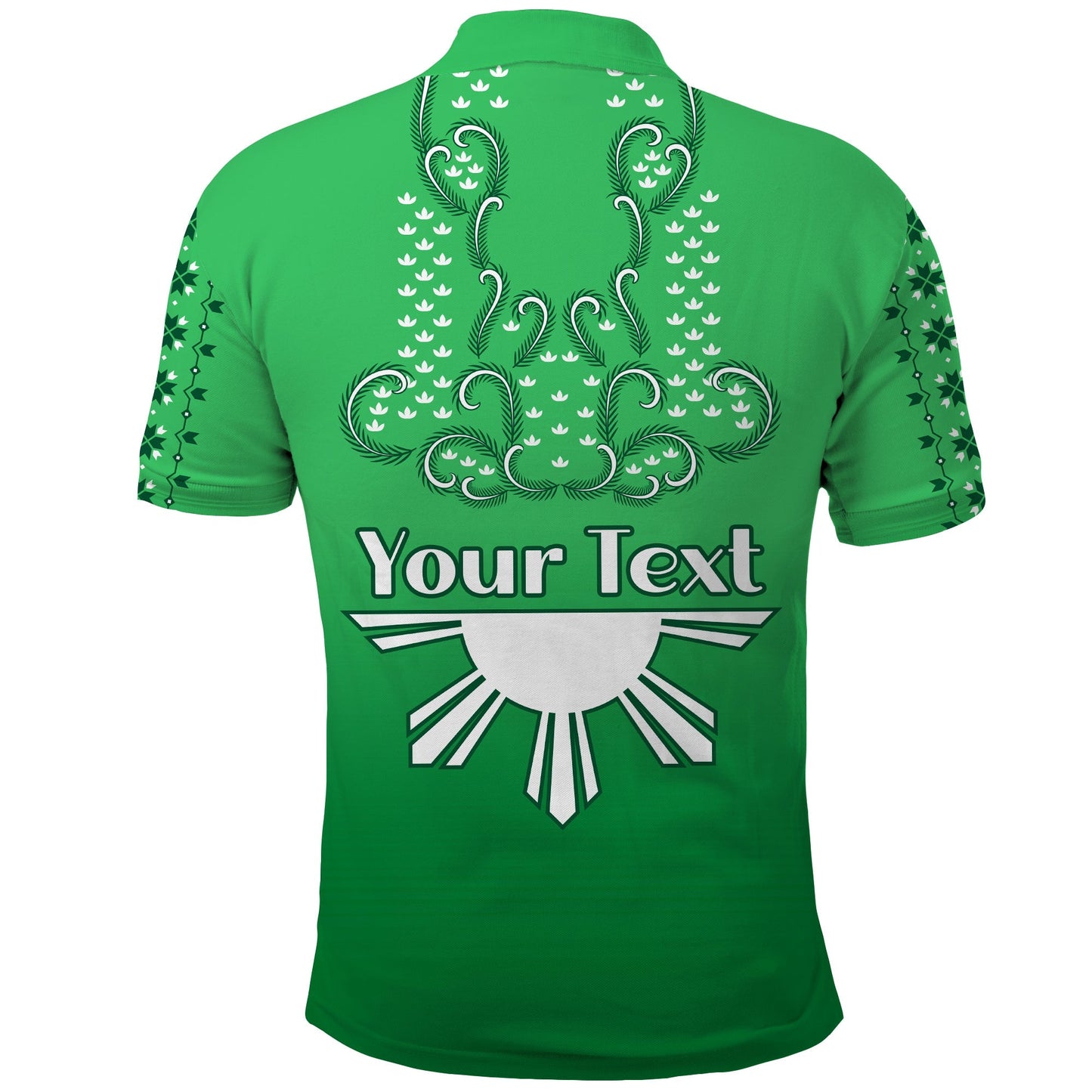 Custom Personalised Philippines Polo Shirt Sun Filipino Green Barong