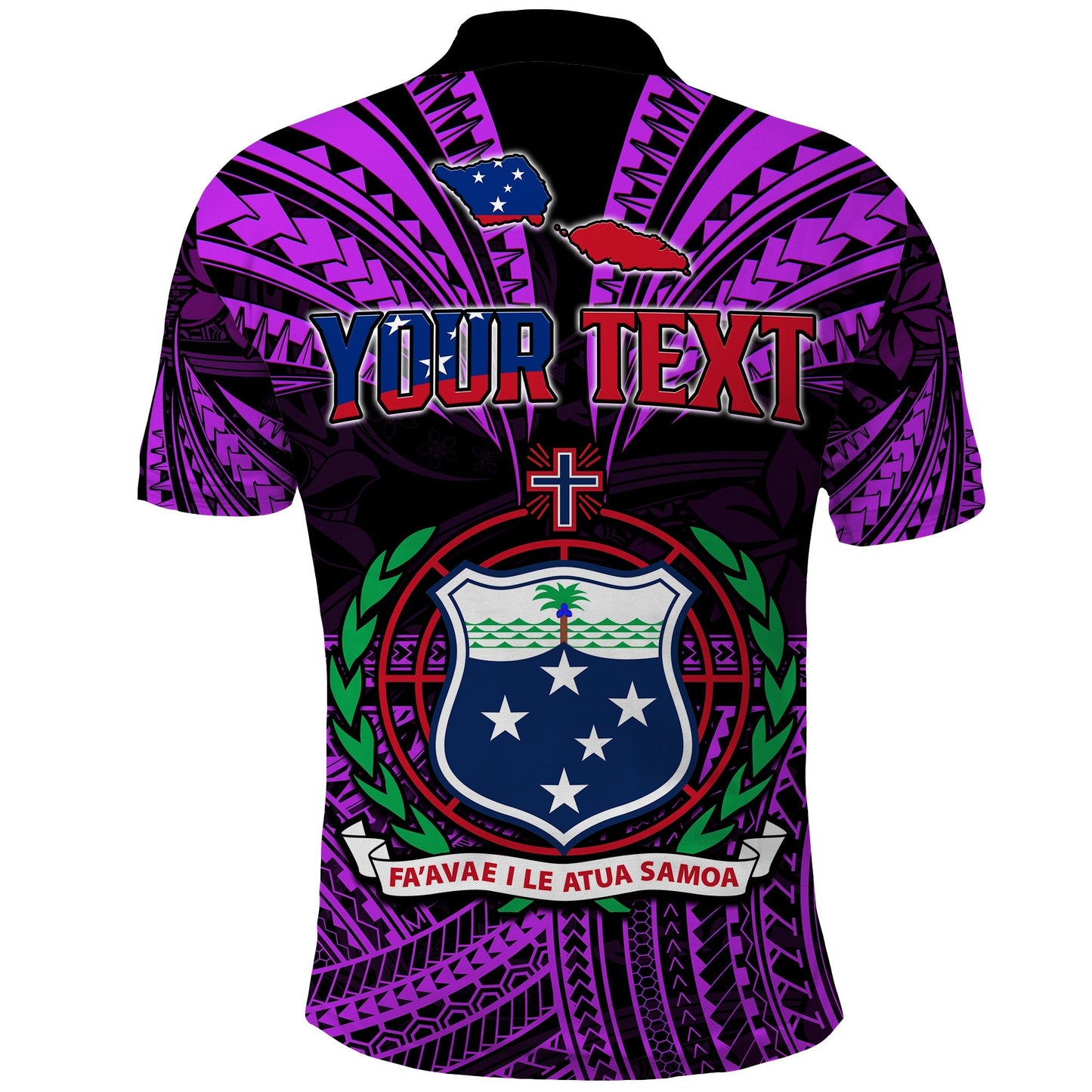 Custom Personalised Samoa Tatau Polo Shirt Purple Polynesian Proud Samoan