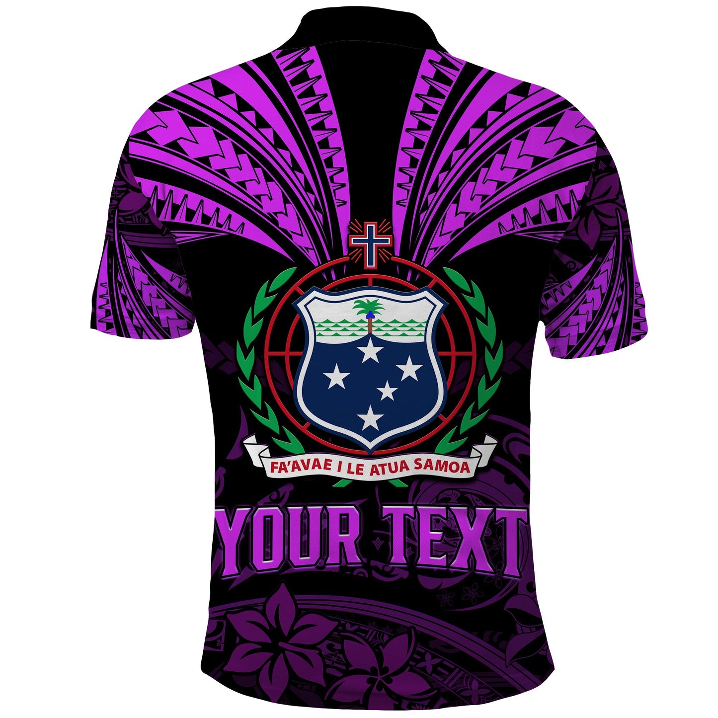 Custom Personalised Samoa Tatau Polo Shirt Purple Polynesian Ula Nifo